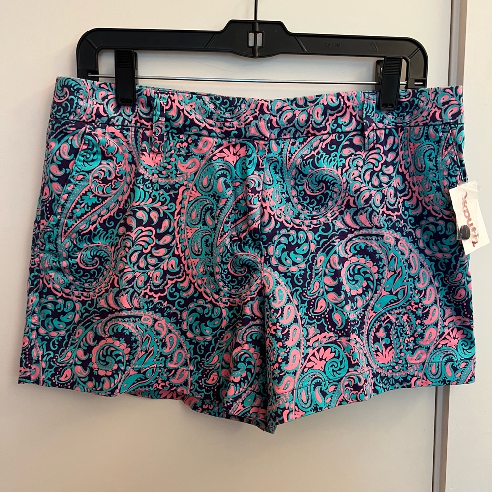 Cambridge Dry Goods Pink and Blue Paisley Women Shorts